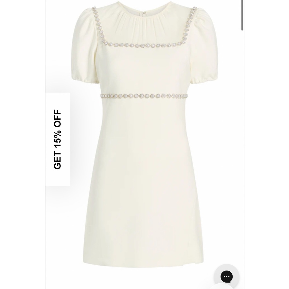 Likely “Phoebe” Cream Mini Dress with Pearl Details NWT